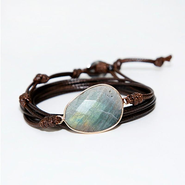 Bracelet wrap Océan Mystère en Labradorite