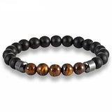 Bracelet Vibration en Oeil de Tigre et Onyx