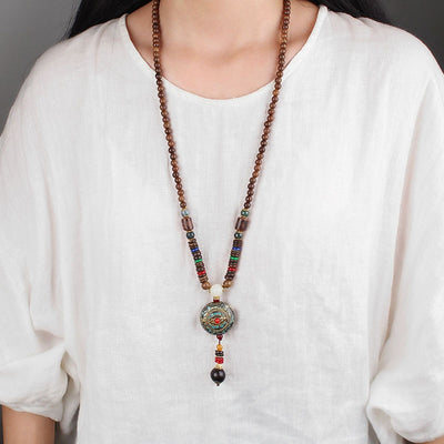 Collier Népalais en perles de bois