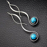 Boucles d'oreille "gouttes de turquoise" en argent sterling 925