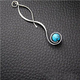 Boucles d'oreille "gouttes de turquoise" en argent sterling 925