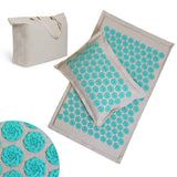 Tapis et coussin d'acupression " Fleurs de lotus"+ sac de rangement