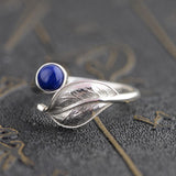 Bague en argent onyx rouge ou lapis-lazuli