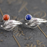 Bague en argent onyx rouge ou lapis-lazuli