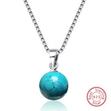 Collier "Perle de turquoise" en argent sterling 925