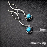 Boucles d'oreille "gouttes de turquoise" en argent sterling 925