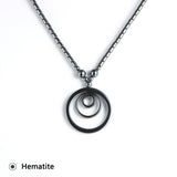 collier cercles concentriques en hematite