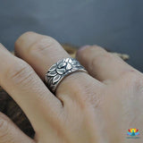 Bague Sutra du Lotus en Argent