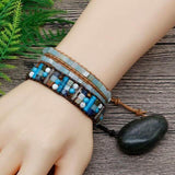 Bracelet "Boho Yin & Yang" en Amazonite