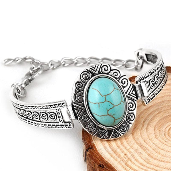 Bracelet Turquoise antique ovale