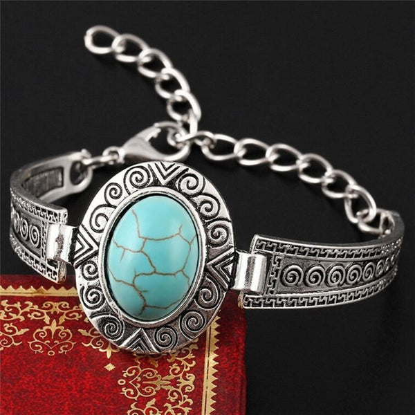 Bracelet Turquoise antique ovale